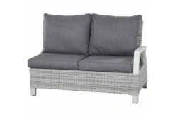 SIENA GARDEN Corido 2-Sitzer Sofa, Ice Grey, Alu / Gardino®-Geflecht, 136x83x88 Cm, Armlehne Links