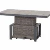 SIENA GARDEN Corido Lifttisch, Charcoal, Alu / Gardino®-Geflecht, 130x75x47-71 Cm, Stufenlos Verstellbar
