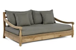OUTFLEXX Sofa, Natur, Recycled FSC®-Teak, 190x112x82cm 2 Sitzer, Inkl. Kissen, Mit Armlehnen