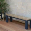 OUTFLEXX Oxford Bank, Dark Grey/natur, Alu/recycled FSC®-Teak, 170x40x45cm, Rustikal Gebürstet