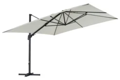 OUTFLEXX Ampelschirm, Anthrazit/creme, Alu/Polyester, 350x350cm, Inkl. Plattenständer
