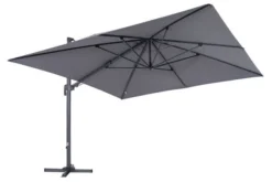 OUTFLEXX Ampelschirm, Anthrazit/grau, Alu/Polyester, 350x350cm, Inkl. Plattenständer