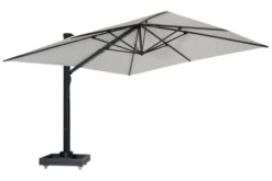 OUTFLEXX Ultimate L Ampelschirm, Anthrazit/creme, Alu/Spuncrylic®, 400x400cm, Inkl. Befüllbarem Schirmständer