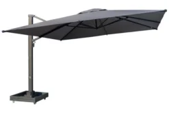 OUTFLEXX Ultimate XL Ampelschirm, Anthrazit/grau, Alu/Spuncrylic®, 450x450cm, Inkl. Befüllbarem Schirmständer