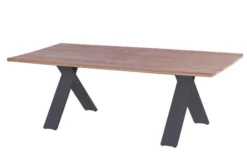 HARTMAN Xanadu Esstisch, Xerix, Alu / Teakholz, 220 X 100 Cm, X-Gestell