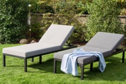 HARTMAN Eva Loungeliege, Flanelle, Sunbrella, 195 X 70 X 45 Cm, Rückenlehne Verstellbar, Hohe Liegefläche