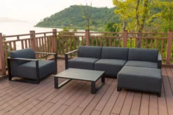 OUTFLEXX Loungeset, Sooty, Alu/Sunbrella, Für 5 Personen, Loungetisch 100x80 Cm