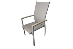 DOPPLER Expert Sessel, Silber/beige, Alu/Textilene, 56x63x100 Cm, Stapelbar
