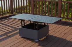 OUTFLEXX Loungetisch, Flanelle, Alu/Sunbrella, 78/157 X 78 X 37/64 Cm, Höhenverstellbar