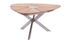 DIAMOND GARDEN Lyon Triangel Esstisch, Edelstahl/Recycled Teak, 150x 150 Cm