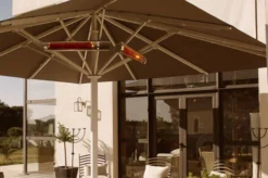 OUTTECH XD-Y Heizstrahler, Silber, Alu, 67,5 X 10,5 X 7,2 Cm, Staubdicht Und Wassergeschützt, Fernbedienung Mit 2 Stufen