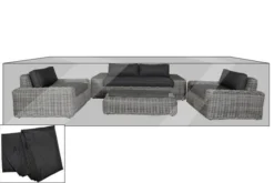 OUTFLEXX Premium Abdeckhaube Für Lounge, Z.B. 20789 / 20906, 440x230x70cm, Wasserbeständig, Schwarz