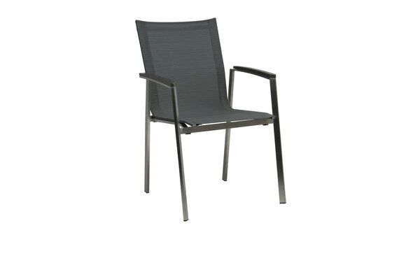 STERN New Top Stapelsessel, Silber/karbon, Edelstahl/Textil/Aluminiumarmlehnen, 63x57x90 Cm, Stapelbar 1 STERN New Top Stapelsessel, Silber/karbon, Edelstahl/Textil/Aluminiumarmlehnen, 63x57x90 Cm, Stapelbar