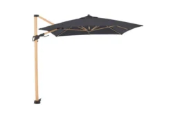 DOPPLER Alu Wood Pendelschirm, Anthrazit, Alu/Polyester, 300x220 Cm, Mit Kurbel, Holzoptik