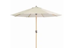 DOPPLER Alu Wood Mittelstockschirm, Natur, Alu/Polyester, 350cm, Mit Kurbel, Holzoptik
