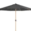 DOPPLER Alu Wood Mittelstockschirm, Anthrazit, Alu/Polyester, 350cm, Mit Kurbel, Holzoptik