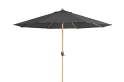 DOPPLER Alu Wood Mittelstockschirm, Anthrazit, Alu/Polyester, 350cm, Mit Kurbel, Holzoptik