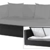 OUTFLEXX 2-Sitzer Ecksofa, Schwarz, Polyrattan, 145x85x70cm, Armlehne Rechts, Wasserfeste Kissenbox