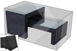 OUTFLEXX Premium Abdeckhaube Für Doppel-Couchtisch: 7768, 7769, 7770, Schwarz, Wasserbeständig