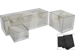 OUTFLEXX Premium Abdeckhauben-Set Für Lounge TheBox-B: 1077 / 1713 / 2523/ 16065, Schwarz, Wasserbeständig, Ab 2015er Version