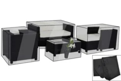 OUTFLEXX Premium Abdeckhauben-Set Für Sitzgruppe: 1298 / 1299, Schwarz, Wasserbeständig, Bis 2015er Version