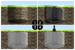 OUTFLEXX Bodenanker XXL Für Ampelschirme, Anthrazit, Pulverbesch. Stahl, 50x50x63 Cm, Zum Einbetonieren -Deko Garten Verkauf 21594 02.jpg