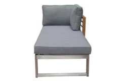 OUTFLEXX Lounger, Natur / Grau, FSC-Teak / Edelstahl / Olefin, 165x74x64 Cm, Armlehne Beidseitig Montierbar -Deko Garten Verkauf 21652 10.JPG 2