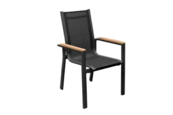 OUTFLEXX Sessel, Anthrazit Matt, Aluminium/FSC-Teak, 69x60x93cm