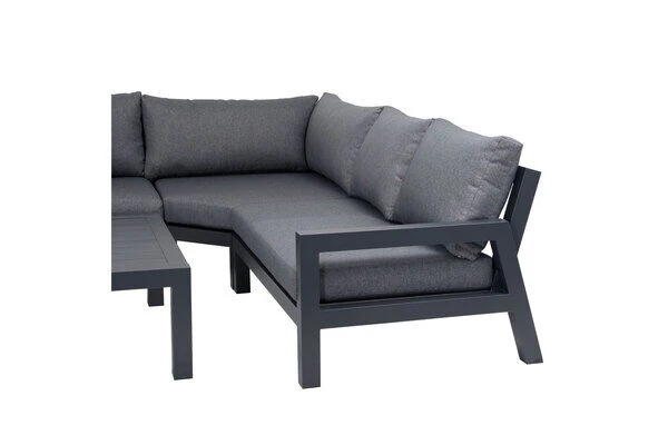 OUTFLEXX Ecklounge, Anthrazit Matt/dunkelgrau, Alu/Spuncrylic, 5-tlg., Tisch 115x115cm, 4-6 Pers 7 OUTFLEXX Ecklounge, Anthrazit Matt/dunkelgrau, Alu/Spuncrylic, 5-tlg., Tisch 115x115cm, 4-6 Pers – Bild 7