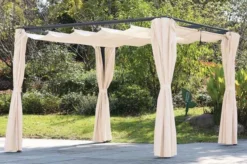 OUTFLEXX Pergola, Anthrazit/creme, Stahl, Pulverbeschichtet, 300x300x220 Cm