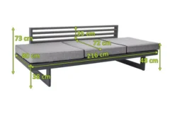 STERN Holly Dining-Bank/Liege, Anthrazit, Aluminium, 216x80x73 Cm, Inkl. Polster Grau Meliert -Deko Garten Verkauf 21890 5.jpg