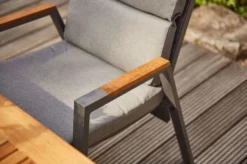 SIENA GARDEN Savona Sessel, Matt Graphit , Alu/FSC-Teak/Texfabric, 74x60x110 Cm, Verstellbare Rückenlehne, Inkl. Polster -Deko Garten Verkauf 21993 4.jpg