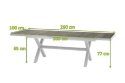 SIENA GARDEN Sincro Ausziehtisch, Matt Weiß-grau/washed Grey, Alu/Keramik, 200/260x100 Cm, Synchroner Auszugsmechanismus -Deko Garten Verkauf 21998 5.jpg