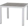 SIENA GARDEN Silva Esstisch, Matt Weiß-grau/washed Grey, Alu/Keramik, 100x100 Cm, Für Bis Zu 4 Personen
