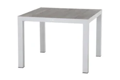 SIENA GARDEN Silva Esstisch, Matt Weiß-grau/washed Grey, Alu/Keramik, 100x100 Cm, Für Bis Zu 4 Personen