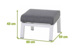 SIENA GARDEN Valencia Loungehocker, Matt Weiß-grau/stone Grey, Alu/Ranotex®-Gewebe, 59x60x43 Cm -Deko Garten Verkauf 22008 5.jpg