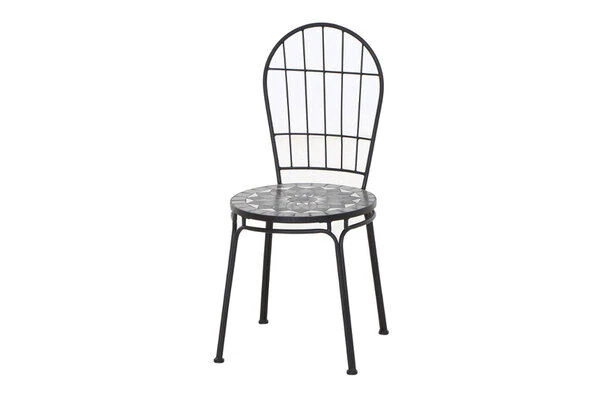 SIENA GARDEN Como Stapelstuhl, Matt Schwarz, Stahl/Keramik, 49x43x93,5 Cm, Mit Mosaikoptik 1 SIENA GARDEN Como Stapelstuhl, Matt Schwarz, Stahl/Keramik, 49x43x93,5 Cm, Mit Mosaikoptik