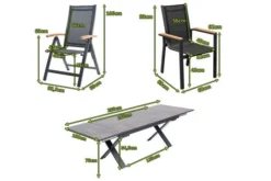 OUTFLEXX Esstischgarnitur, OUTFLEXX® Anthrazit Matt, Alu /HPL / Teak, Tisch 180/280x100cm, 4 Stapelsessel, 2 Multipo -Deko Garten Verkauf 22152 5.jpg