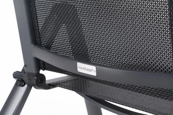 OUTFLEXX Esstischgarnitur, OUTFLEXX® Anthrazit Matt, Alu / HPL / Textil, Tisch 180/280x100cm, 10 Multipositionssessel 15 OUTFLEXX Esstischgarnitur, OUTFLEXX® Anthrazit Matt, Alu / HPL / Textil, Tisch 180/280x100cm, 10 Multipositionssessel – Bild 15