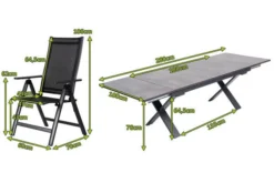 OUTFLEXX Esstischgarnitur, OUTFLEXX® Anthrazit Matt, Alu / HPL / Textil, Tisch 180/280x100cm, 10 Multipositionssessel 21 OUTFLEXX Esstischgarnitur, OUTFLEXX® Anthrazit Matt, Alu / HPL / Textil, Tisch 180/280x100cm, 10 Multipositionssessel -Deko Garten Verkauf 22157 5.jpg