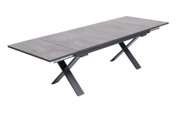 OUTFLEXX Esstischgarnitur, OUTFLEXX® Anthrazit Matt, Alu / HPL / Textil, Tisch 180/280x100cm, 10 Multipositionssessel 9 OUTFLEXX Esstischgarnitur, OUTFLEXX® Anthrazit Matt, Alu / HPL / Textil, Tisch 180/280x100cm, 10 Multipositionssessel – Bild 9