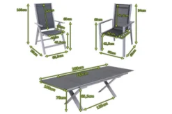 OUTFLEXX Esstischgarnitur, Silber, Alu / Keramik / Textil, Tisch 180/280x100cm, 6 Stapelsessel, 2 Multipo -Deko Garten Verkauf 22218 5.jpg