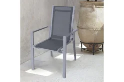 OUTFLEXX Esstischgarnitur, Silber, Alu / Keramik / Textil, Tisch 180/280x100cm, 6 Stapelsessel, 2 Multipo -Deko Garten Verkauf 22218 6.jpg