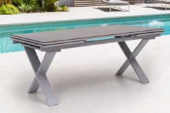 OUTFLEXX Esstischgarnitur, Silber, Alu / HPL / Textil, Tisch 180/280x100cm, 10 Multipositionssessel -Deko Garten Verkauf 22222 4.jpg