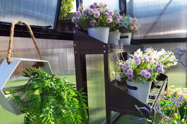 OUTFLEXX Gewächshaus, Schwarz, Alu/Polycarbonat, 309x355x272cm, Pulverbeschichtet 10 OUTFLEXX Gewächshaus, Schwarz, Alu/Polycarbonat, 309x355x272cm, Pulverbeschichtet – Bild 10