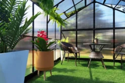 OUTFLEXX Gewächshaus, Schwarz, Alu/Polycarbonat, 250x250x228cm, Pulverbeschichtet -Deko Garten Verkauf 22277 12.jpg