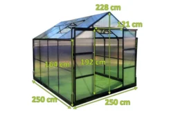 OUTFLEXX Gewächshaus, Schwarz, Alu/Polycarbonat, 250x250x228cm, Pulverbeschichtet -Deko Garten Verkauf 22277 5.jpg