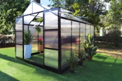 OUTFLEXX Gewächshaus, Schwarz, Alu/Polycarbonat, 311x250x228cm, Pulverbeschichtet