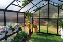 OUTFLEXX Gewächshaus, Schwarz, Alu/Polycarbonat, 311x250x228cm, Pulverbeschichtet -Deko Garten Verkauf 22278 8.jpg