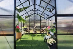 OUTFLEXX Gewächshaus, Schwarz, Alu/Polycarbonat, 433x250x228cm, Pulverbeschichtet -Deko Garten Verkauf 22280 9.jpg